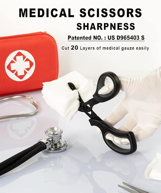 MEUUT 2 Pack Medical Scissors Trauma Shears for Nurses - Patented Bandage Scissors Heavy Duty Surgical Grade EMT Scissor for EMT Workers