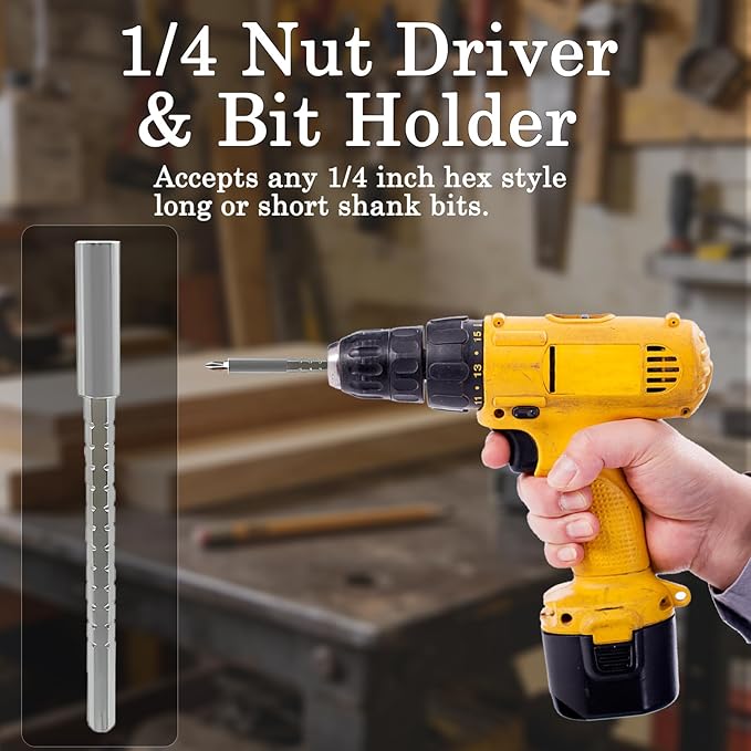 Multiuse Screwdriver 13-in-1 with Adjustable Shaft, All in One Screwdriver Set with Phillips, Flathead, Hex, Torx Security, Robertson/Square and 1/4 Nut Driver/Bit Holder