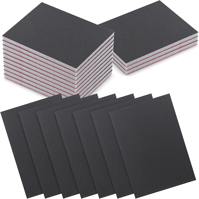 20 Pcs 2000 Grit Sanding Sponge, Wet Dry Sanding Block Sandpaper Sponge, Soft Foam Sand Block Washable & Reusable Sanding Pads for Metal Wood Drywall Polishing