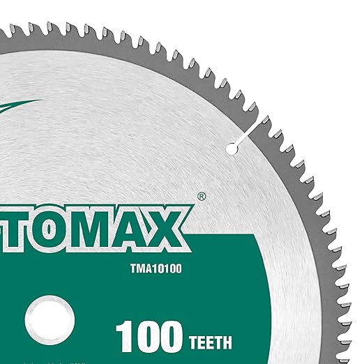 TOMAX 10-Inch 100 Tooth TCG Thin Aluminum and Non-Ferrous Metal Saw Blade with 5/8-Inch Arbor