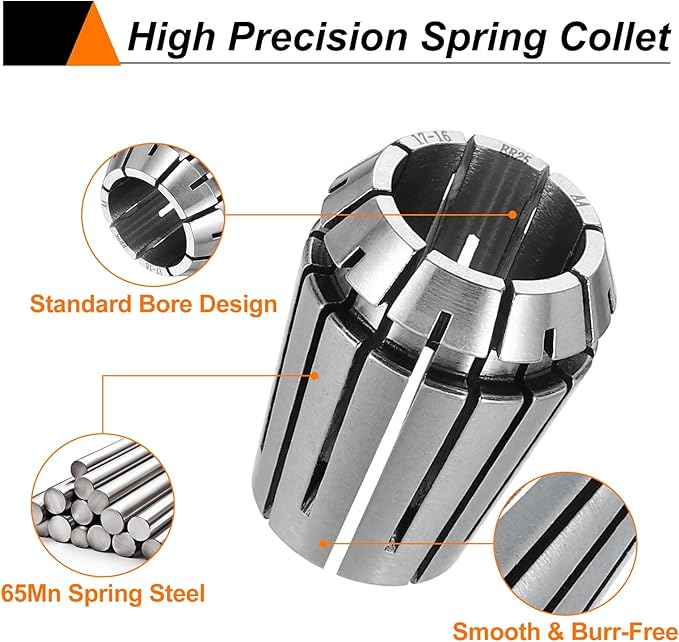 HARFINGTON Spring Collet Chuck ER25 17mm 65Mn Spring Steel Precision Router Collets for CNC Engraving Milling Lathe Tool