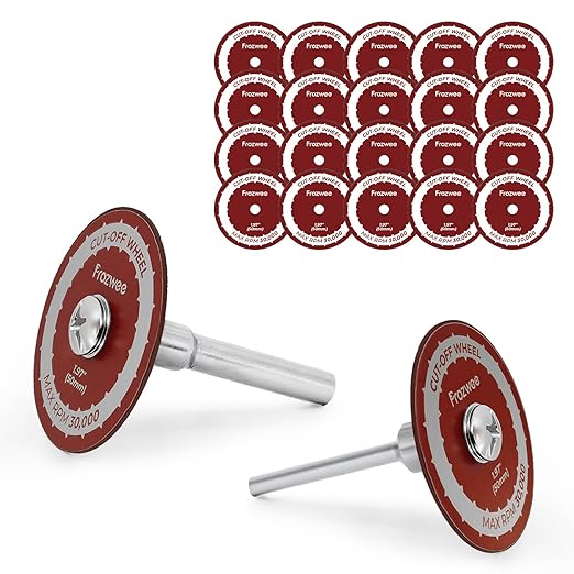 20 Pack 1.97" Cut Off Wheels with 2 Shank(1/4" Mandrel+1/8" Mandrel),Fiberglass Reinforced Rotary Tool Cutting Disc Set
