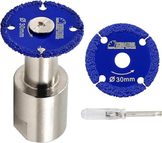 SHDIATOOL Diamond Metal Cutting Saw Blade, 1-3/16-Inch/30mm Mini Circular Saw Disc,Cut-off Wheel for Steel Tube Iron Rebar with 5/8" Flange(2 of Pack)