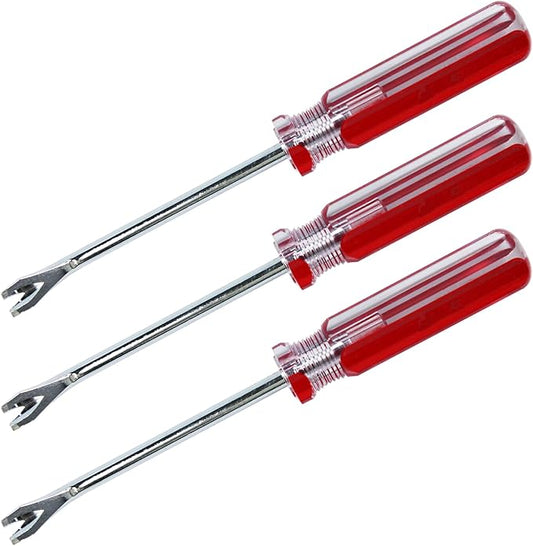 3PCS 7.5 Inch Tack Lifter Nail Puller, V TipTack Lifter, Professional Heavy Duty Metal Nail Puller with Comfort Grip Handle for Office, Home, Staples Removal, Construction, Upholstery