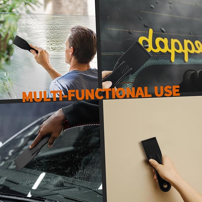 6 PCS Plastic Putty Knife, Black Flexible Putty Knife Scraper, Plastic Paint Scraper, Putty Knife Used for Repairing Walls, Pasting Plaster (Mix)