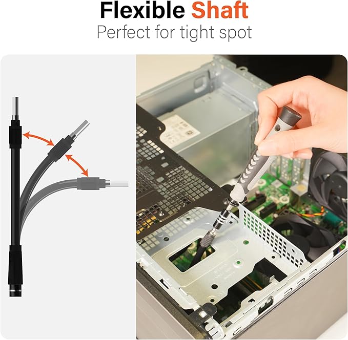 Precision Screwdriver Set ??Magnetic Electronics Repair Tool Kit with 3 S2 Long Steel Bits, Laptop Screwdriver Set for Phone, Computer, Game Console, Camera, Eyeglass, Watch, and DIY Projects