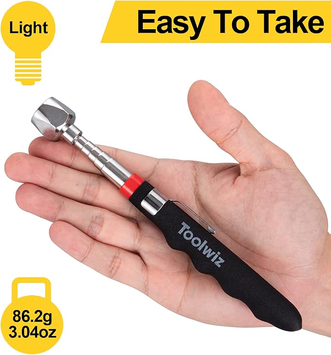 Toolwiz Telescopic Magnetic Pick up Tool (16LB), Extendable to 30 inch Extendable Magnet Pickup Tool, Gifts for Dad, Husband, Grandpa, Handyman Father's Day
