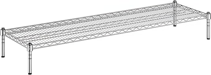 18" x 60" x 8" Chrome Wire Storage Shelf, Dunnage Rack, Commercial 1 Tier Small Shelf