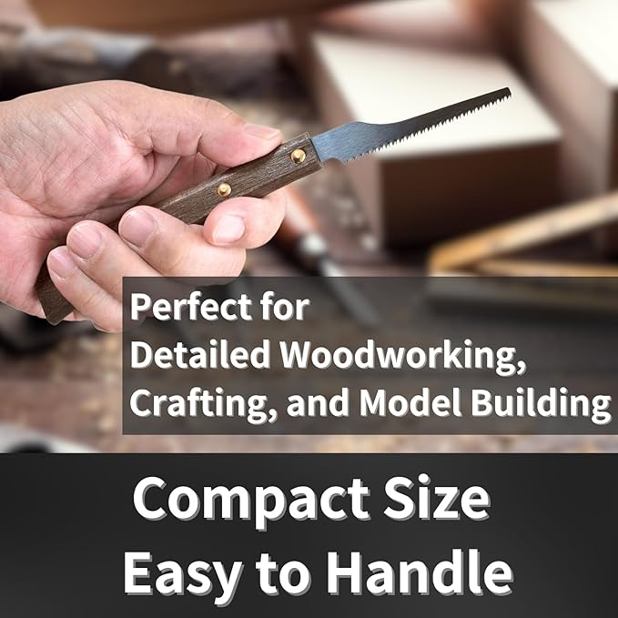 Mini Hand Saw 2.4" for Hobby & Crafts - Precision Japanese Pull Saw for Wood, Plastic, PVC - Razor Sharp Japanese Steel Blade & Wood Handle - Made in Japan