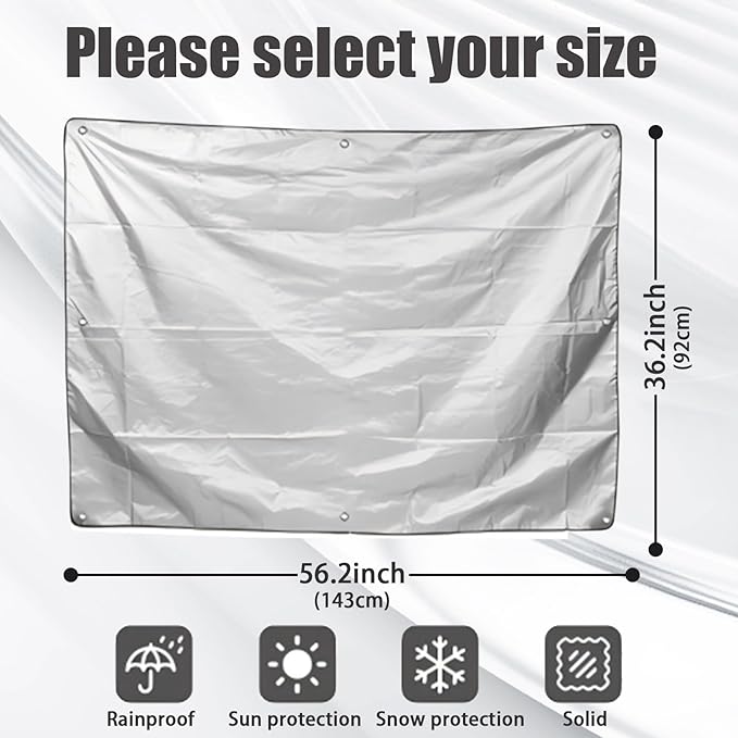 Jumbo Machine Cover - Breathable, Rust Preventing, Water & Dust Proof, Tear Resistant Silver (Silver+Black, 72.83*57.87)
