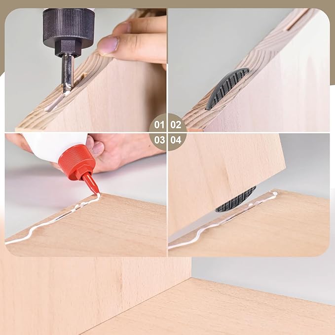 40 Pcs Biscuit Joiners Plastic Self Clamping and Gripping Plates Biscuit Joiner Tool for Woodworking Composite Deck Fixed Door Frame Furniture Framing