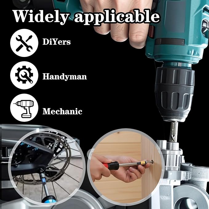 3 Pcs Impact Socket Adapter Set 1/4", 3/8", 1/2" Drive Socket Set Impact Grade Driver Bit Set Socket Adapters With Extension Driver Bit & Holder Compatible With Power Drill High Torque Impact Wrench