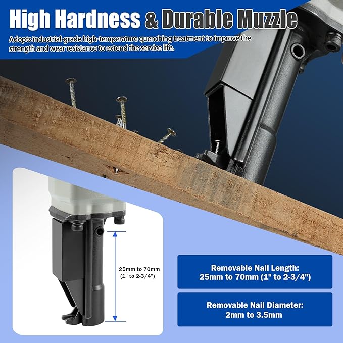 WOODPECKER BD70 Pneumatic Nail Puller Nail Remover Tool, Heavy Duty Air Denailer Gun for Recycling Wood and Pallets
