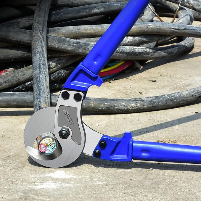 ZrgGea Cable Cutters 24 inch, Industrial-Grade Heavy-Duty Cable Cutter, Forged from T8 Alloy Steel, HRC56, Sharp Cutting. Suitable for Cutting Copper and Aluminum Core Cables, Blue