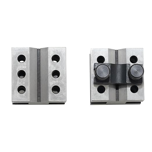 HFS(R) V Blocks with Clamp Set 1-3/8 x 1-3/8 x 1-3/16 Hardened Steel 90 Degree Angle Accuracy V Block Set Multi-Purpose Gauge Machinist Tool