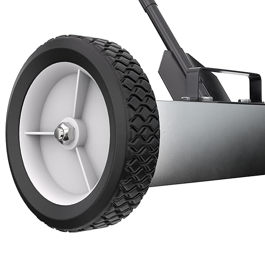 Master Magnetics Magnetic Sweeper with Wheels - Rolling Magnet Sweeper with Adjustable Handle - Powerful Magnetic Tool for Lawn and Shop Use - Pick Up Nails and Other Metal Debris - 18”