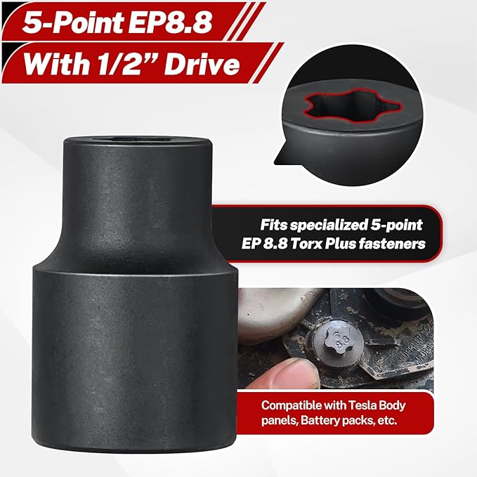 BILITOOLS External Torx Plus Socket Set, 6 Point EP4-EP8, EP10-12, EP14, EP16, EP18, EP20, EP22, EP24, EP26, EP28, EP30, EP32 with 1/2'' 3/8'' 1/4'' Dr, 19PCS External Star Socket for Cars