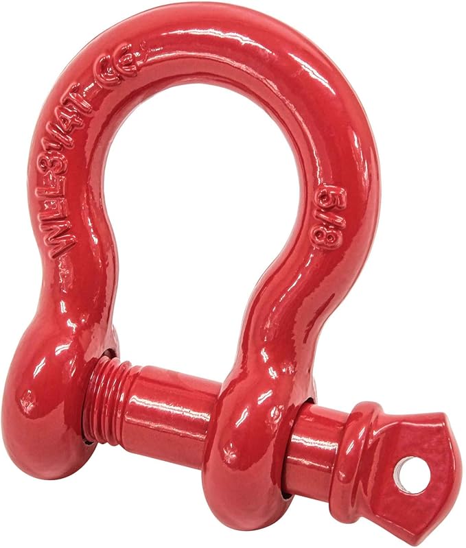 Mytee Products 5/8" Anchor Shackle Forged Carbon Steel w/Alloy Screw Pin WLL # 3.25 Tons (6,500 lbs)|Double Rust Protection Heavy Duty D Ring Shackle for Towing, Rigging & Vehicle Recovery (10 Pack)