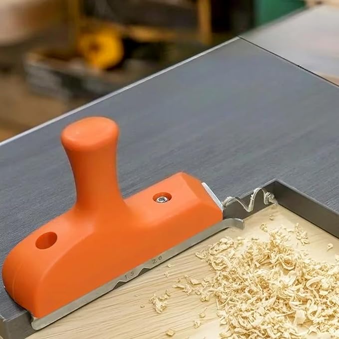 Edge Banding Trimmer with Stainless Steel Blade, 1.5"–2" Woodworking Edge Trimming Tool for Veneer, PVC, ABS, Wood, Laminate, Deburring, Straight & Curved Edges, Ergonomic Grip, Carpentry Tool
