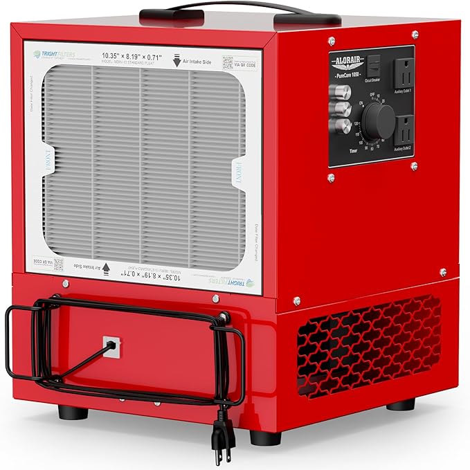 ALORAIR Portable Air Filtration System, 180째 Air Intake (850/1050CFM) Tabletop Dust Collector for Woodworking with Strong Vortex Fan, Air Filter for Garage, Works Shop, Home, Purecare 1050