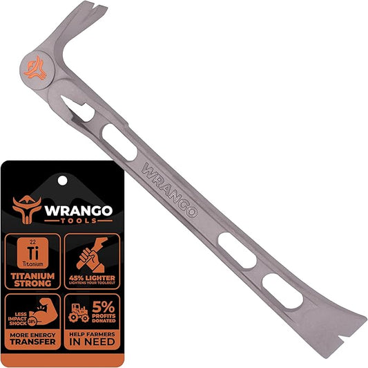 Wrango Tools 9.5" Titanium Molding Bar for Trim and Siding Removal - Double-Wide Ends - 45% Lighter Than Steel - Side Nail Puller -Tools for Home Improvement, Construction & Demolition