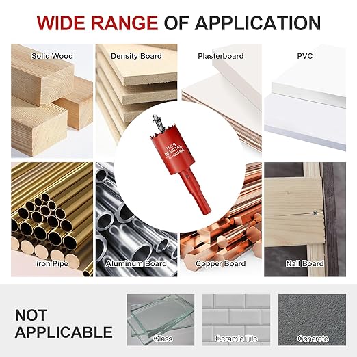 25/32" (20mm) Bi-Metal M42 High Speed Steel Hole Saw with Pilot Drill Bit, Smooth Cutting Edge for PVC, Drywall, Wood, Plastic, Gypsum Board, Rubber, Thin Metal