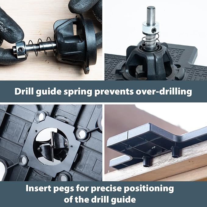POWERTEC 72224 Cabinet Hinge and Hardware Jig Kit, Concealed Hinge Jig and Precision Marking System for Installing Pulls, Knobs, Handles on Cabinet & Drawer, and Cabinet Hinges Installation