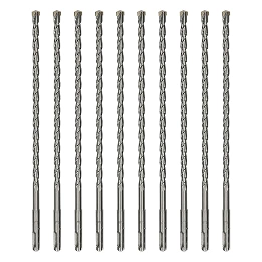 10-Pack SDS Plus 3/8 inch x 8 inch Rotary Hammer Drill Bits, Carbide Tipped for Brick, Stone and Concrete (3/8'' x 8'')