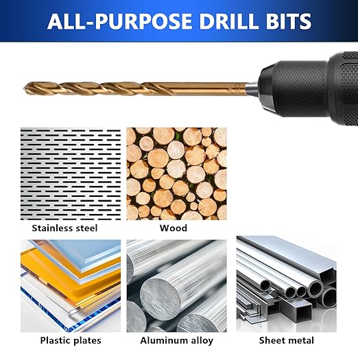 Cobalt Drill Bit Set - 29Pcs M35 HSS Twist Drill Bits for Hardened Metals, Stainless Steel, Cast Iron and Wooden Plastics with Metal Index Storage Box, 1/16"-1/2"