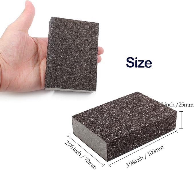 60 Grit Coarse Sanding Block - 12Pcs, Wet Dry Sanding Sponge Foam Sandpaper Block Washable & Reusable Sandpaper Sponge for Drywall Wood Plastic Metal Furniture