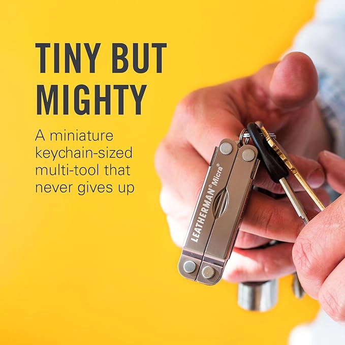 LEATHERMAN, Micra, Keychain Multi-tool with Grooming Tools, Mini Pocketknife for Everyday Carry (EDC), Hobbies & Outdoors, Built in the USA, Stainless Steel