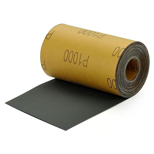 MAXMAN 1000 Grit Sandpaper Roll, Silicon Carbide Wet Dry Longboard Sand Paper, 3-2/3" Wide 11 Yard Long Continuous Roll, for Auto, Wood, Metal Sanding Polishing, Hand Sanding Blocks