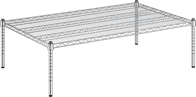 30" x 48" x 14" Chrome Wire Storage Shelf, Dunnage Rack, Commercial 1 Tier Small Shelf