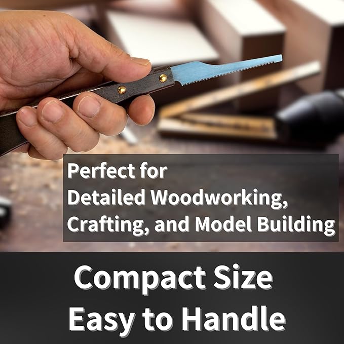 Mini Hobby Saw 3" for Crafts - Precision Japanese Pull Saw for Wood, Plastic, PVC - Razor Sharp Japanese Steel Blade & Wood Handle - Made in Japan