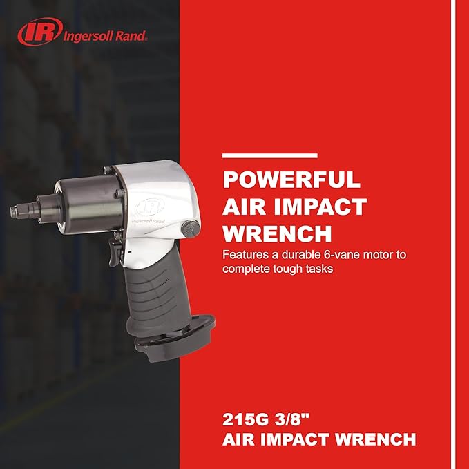 Ingersoll Rand 215G 3/8" Air Impact Wrench, 160ft-lbs Max Torque, Pistol Grip