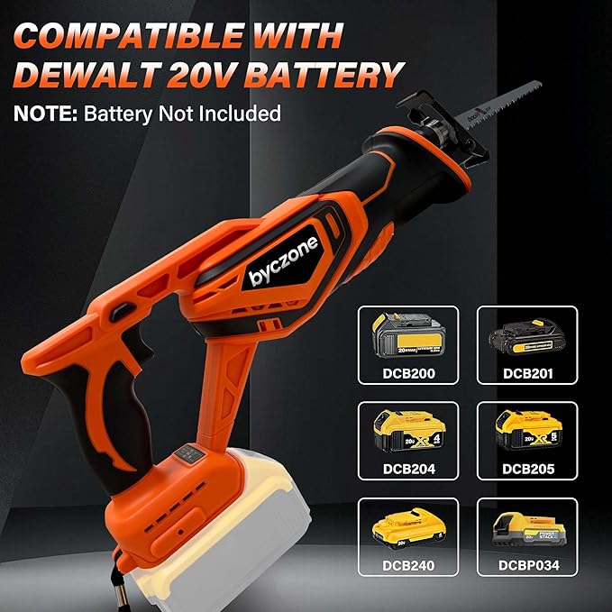 Cordless Reciprocating Saw for Dewalt 20V Battery (without battery), 3000RPM Variable Speed Sawzall with 4pcs Zallsaw Blade, Pivoting Shoe, Keyless Blade Clamp Recipro Saw for Wood, Metal, PVC Pipe