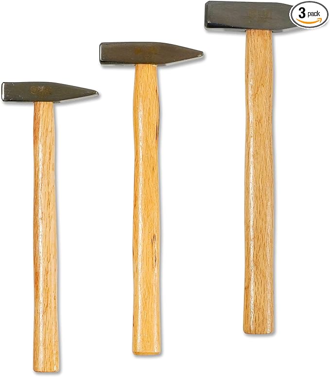 Cast Master Elite Blacksmith Tools - 3 Piece Set: Forge Hammers - Cross Peen & Machinist Hammers