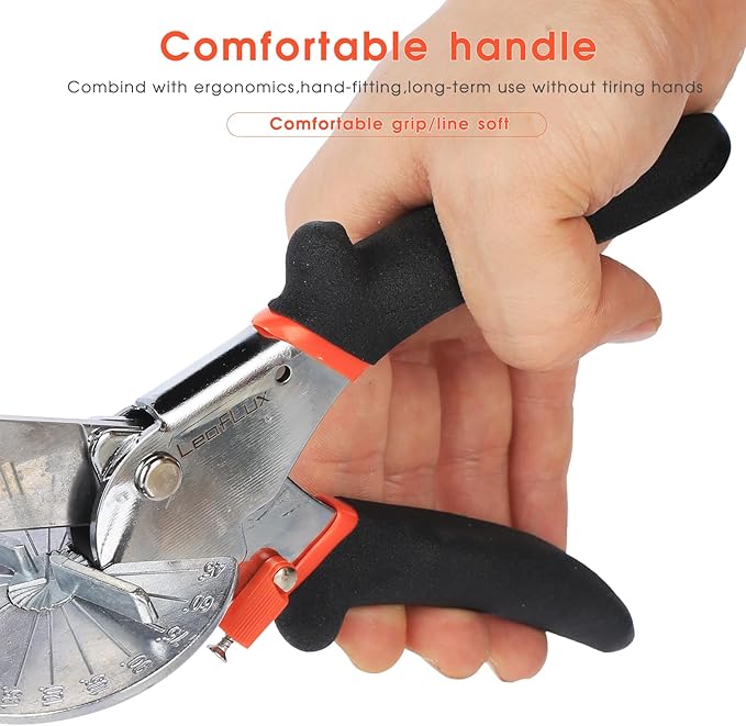 Miter Shears for Wood Trim, Adjustable 45°-135° Multi-Angle Handheld Tool, Multifunctional Trunking, Moulding Shears, Perfect for Mitre Cutting, Quarter Round, No Replacement Blade | LFXP3101S
