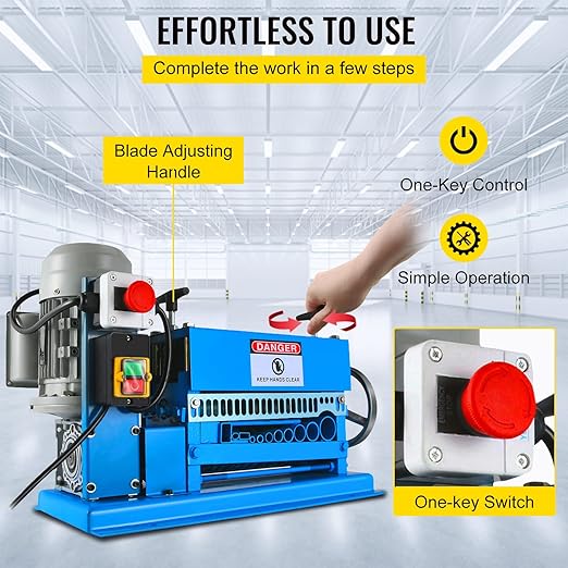 Happybuy Wire Stripping Machine DA 0.06 inch -1.5 inch,Wire Stripper Machine 11 Channels 10 Blades, Automatic Wire Stripping Tool with Manual Hand Cranked Industrial for Recycling Copper Wire