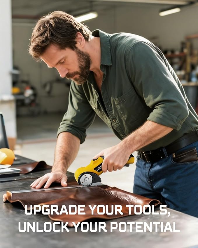 Cordless Electric Scissors,3000mAh Cardboard Cutter Rechargeable,Electric Box Cutters with 2 Blade, 4V Upgrade Motor,Safety Lock & LED Light, Powerful Cutting Tool for Paper,Carpet