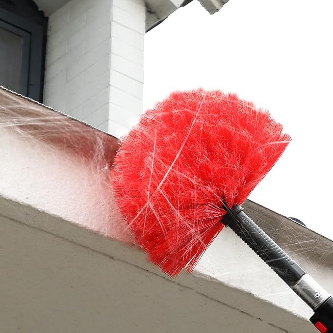 30 Foot High Reach Dusting Kit with 6-24 Foot Extension Pole // High Ceiling and Cobweb Duster with Telescopic Pole // Microfiber and Outdoor & Indoor Extendable Duster Cleaning Kit