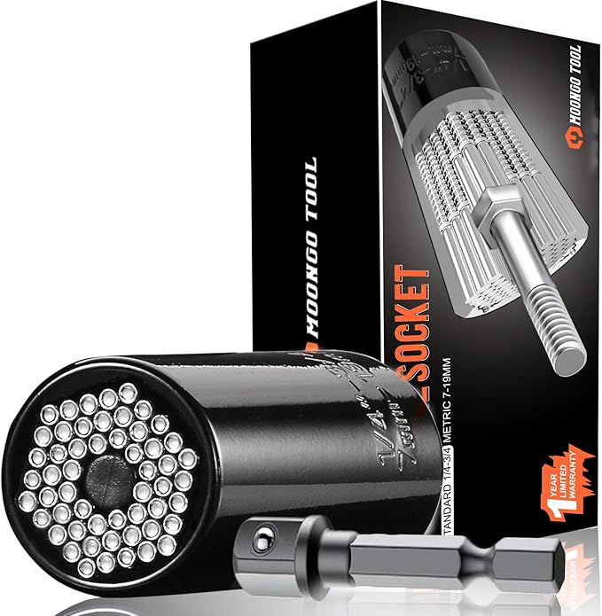 Super Universal Socket Tools Gifts for Men - Christmas Stocking Stuffers for Men Grip Socket Set with Power Drill Adapter Cool Stuff Ideas Gadgets for Him Birthday Gifts for Dad Women Husband