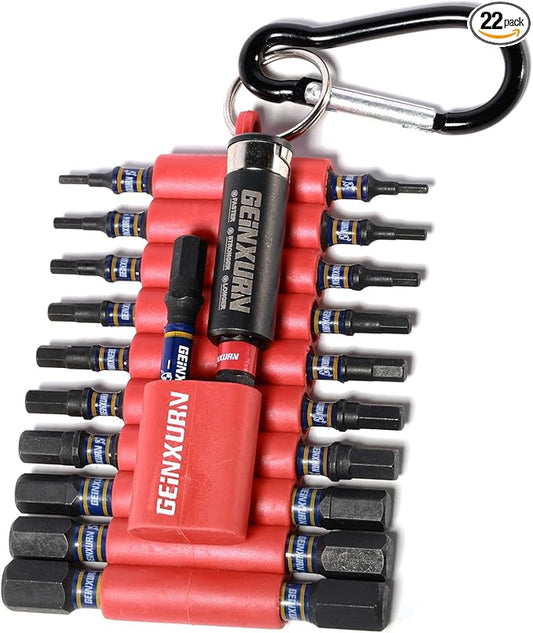 Impact Hex Screwdriver Bits Set,22 Pcs Magnetic Metric S2 Steel Multi Insert Power Bit Tips with Organizer Sleeve and Storage Strip