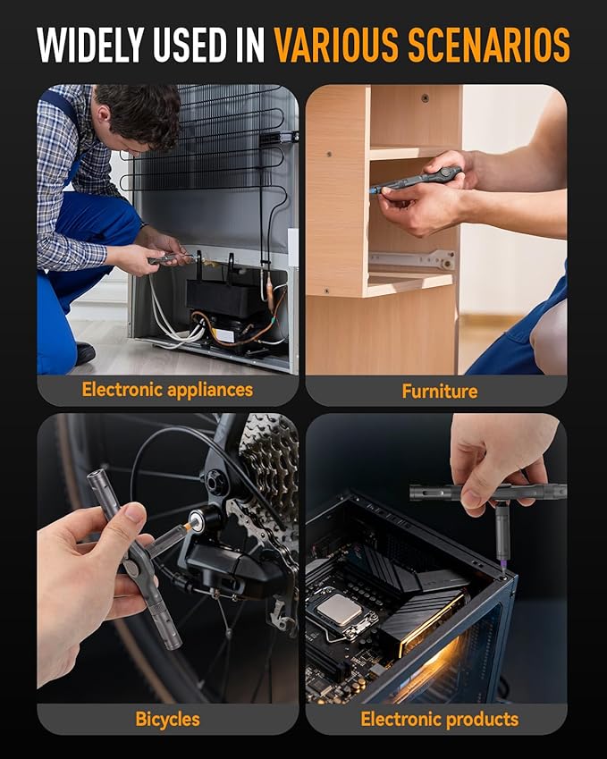 KELIN Magnetic Ratchet Screwdriver Set, 43 in 1 T Handle Ratchet Screwdriver Kits with S2 Steel Bits, Ratcheting Screwdriver for Home Daily Repair, DIY Projects, Ideal Gift for Men Husband