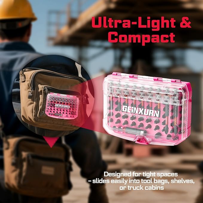 83Pieces Impact Screwdriver Bits Set, Magnetic S2 Steel Phillips/Square Insert Power Bits Tips Set with Impact Bit Holder and 1/4?쒾ocket Adapter (Pink Storage Box Case)