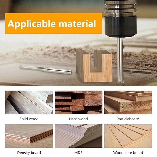 HOZLY CNC Router Bits 1/16 Straight Router Bit 1/8 Shank Straight Flute Carbide End Mill Cutter 2-Flute Milling Tungsten Steel 12mm CEL/38mm OAL for Woodworking 10 Pack (1/16 Cutting Dia)