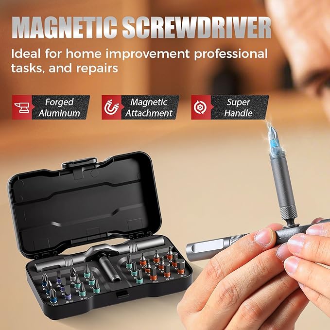 DIY Screwdriver 24 in 1, 2026 New 24 In 1 Multi Bit Magnetic Screwdriver Set Multifunctional Toolbox, 24 in 1 multifunctional household wrench screwdriver tool combination set (1)