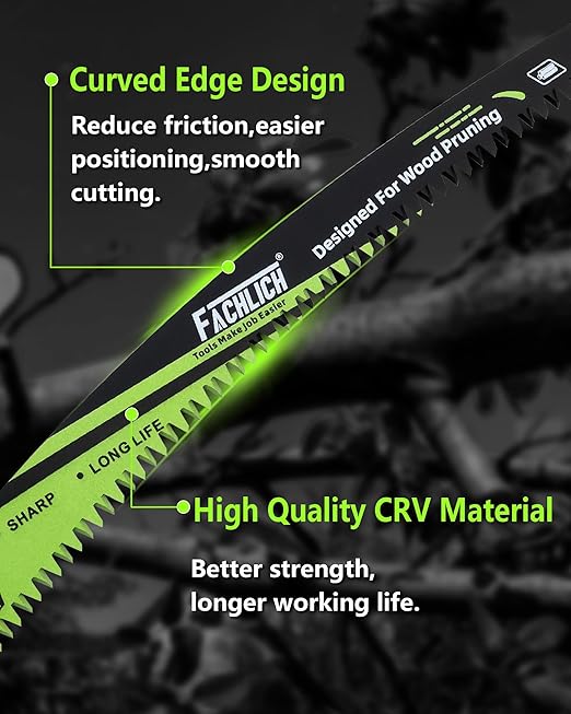 Japanese Teeth Reciprocating Saw Blade 7Inch - Saber Saw Blades Wood Pruning, 1pc Curved Edge 6TPI for Tree Trimming, Wood/PVC Pipe Cutting, Cr-V Sabre Blades Better Wear Resistance