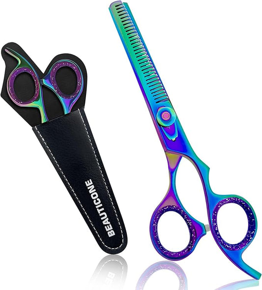 BEAUTICONE Thinning Shears for Hair Cutting, Professional Barber Hair Scissors, texturizing shears for Women/Men Trimming, Salon, Hair Layering scissor, Stainless Steel