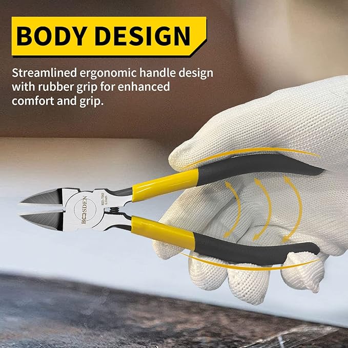 BOOSDEN 6.5" Wire Cutters, 2 Pack, Precision Side Cutter, Spring Loaded Cutting Pliers, Dikes for Artificial Flowers & Crafting